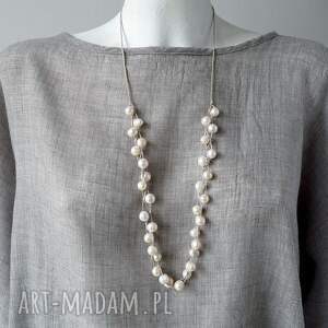 naszyjnik z perłami 008, perły słodkowodne, biżuteria, romantyczny prezent