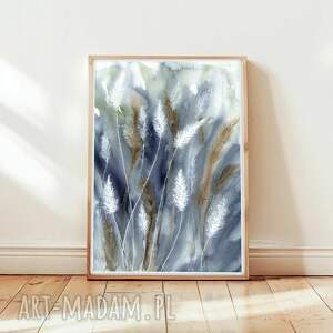 Oryginalna akwarela A4. Łąka, sztuka, trawy