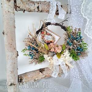 Wianuszek z naturalnych suszonych kwiatów, wianek, naturalny, dekoracja domu, dla nauczyciela, koniec roku