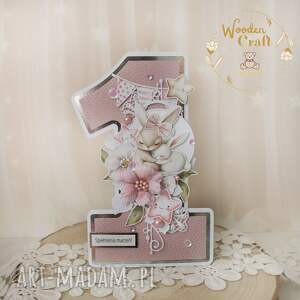 Prezent Urodzinowa kartka cyferka, na roczek OhBabyRose