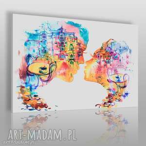 obraz na płótnie - pocałunek restauracja - VAKU DSGN obrazy