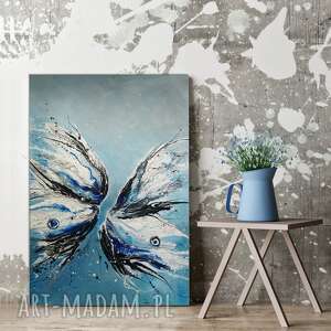 butterfly - obraz ręcznie malowany 100x80 cm, faktura 3d