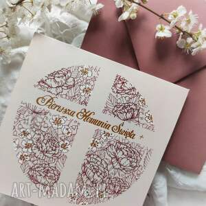 Prezent kartka Pamiątka Pierwszej Komunii KRZYŻ