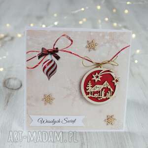 kartka świąteczna na boże narodzenie, prezent, święta, xmas scrapbooking