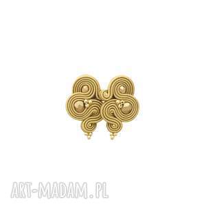 kolczyki mini beige soutache