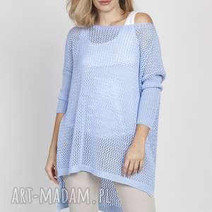 handmade swetry dzianinowy sweterek, swe179 niebieski mkm
