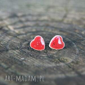 serduszka z makowej polany - ceramiczne kolczyki sztyfty dla niej