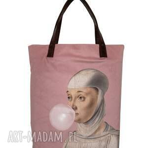 torba mr m x ravenart kobieta z gumą balonową róż - uszy skóra naturalna