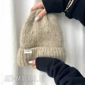 czapka kinu z alpaki i jedwabiu handmade