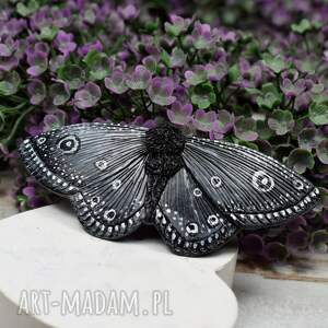 handmade ozdoby do włosów duża spinka do włosów - czarny motyl
