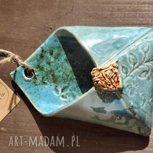 Mała koperta ceramiczna na lawendę - rękodzieło