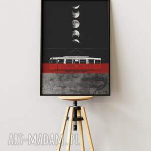 Tramwaj 38 (A3 29,7x42cm) plakat, kolaż - bytom