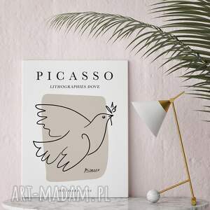 picasso gołębica ptak szkic - format 40x50 cm, plakat, plakat do sypialni