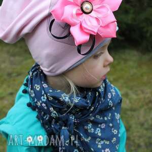 ręcznie zrobione dla dziecka urocza wiosenna czapka dla księżniczki:) komin/