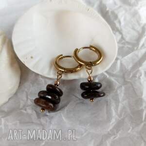 kolczyki z bronzytem - kamień naturalny biżuteria na prezent, damska