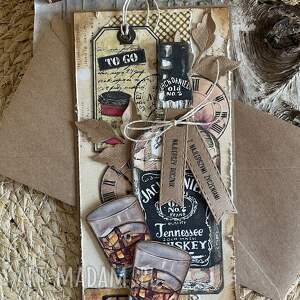 Ręcznie robiona kartka urodzinowa Jack Daniels - scrapbooking 066