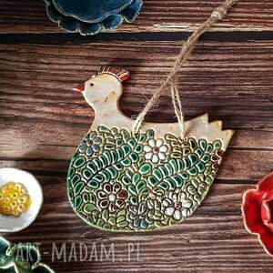 handmade dekoracje wielkanocne kolorowa zawieszka kura