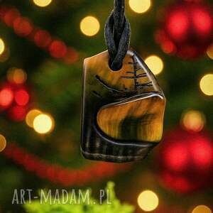 upominki na święta Wisiorek drzewo owocowe i tygrysie oko