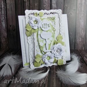 ręcznie robione scrapbooking kartki pamiątka komunii świętej