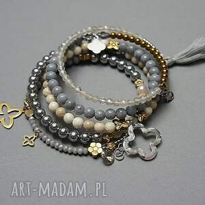 handmade alloys collection wrapped /light grey and ivory/