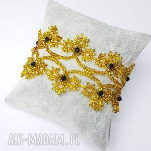 unikatart bransoletka złota koronka bra19 - 69, koraliki kolorowe bizuter
