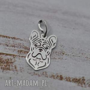 buldog francuski / buldożek - wisiorek srebrny, 925 pies, biżuteria z psem