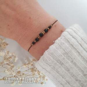 bransoletka z czarnym turmalinem kamienie naturalne, pomysł na prezent