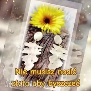 kolczyki mosiężne liść światła, mosiądz, biżuteria autorska, prezent