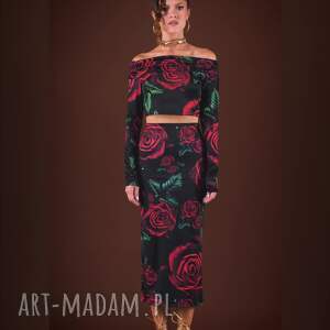 handmade spódnice wiktoria królowa róża - dopasowana spódnica