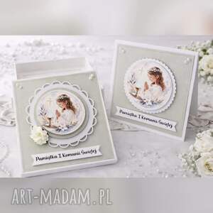 pamiątka i komunii świętej - kartka w pudełku komunia scrapbooking
