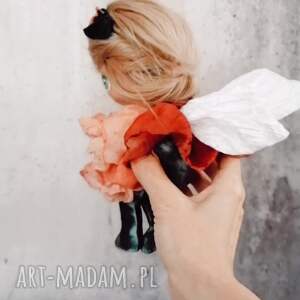 na święta upominek aniołek - lalka kolekcjonerska - figurka tekstylna ręcznie szyta