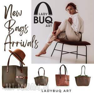 ladybuq art studio nowe modele piękna torebka sara w kolorach brąz oraz fiolet