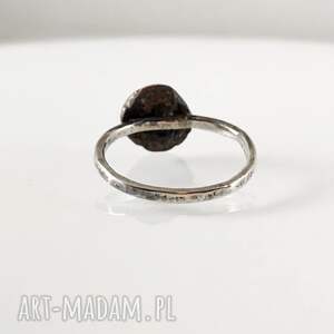 kamyk - srebrny pierścionek z miedzią rozm. 10 (2210 03)