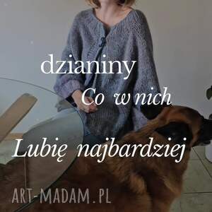 Prezent Kardigan tweed, sweter, na drutach, modny