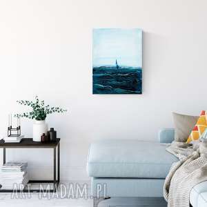 abstrakcja morze, minimalizm styl skandynawski, obrazy ręcznie