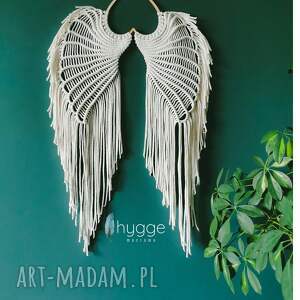 handmade dekoracje skrzydła anioła makrama ecru