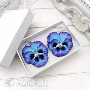 wiszące kolczyki bratki