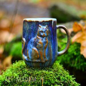 handmade kubki handmade duży kubek ceramiczny z kotem | opal | 450 ml