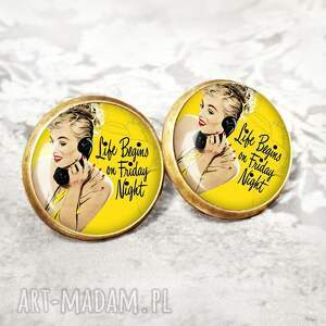 galavena kolczyki z motywem retro, styl vintage pin up girl