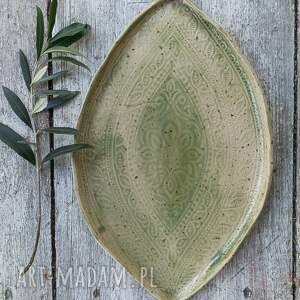 handmade ceramika oliwkowy półmisek