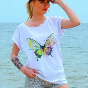 ręczne wykonanie koszulki butterfly oversize t-shirt