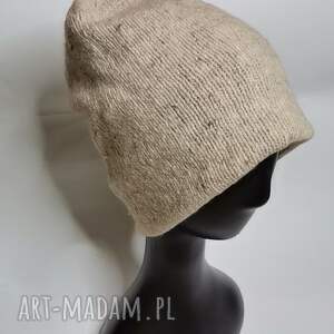 czapka unisex na podszewce, one size,ciepła, miła, dzianina swetrowa