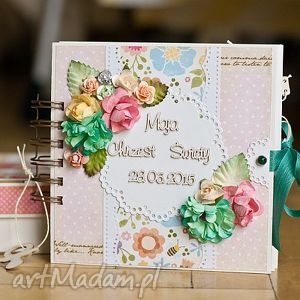 ręcznie robione scrapbooking albumy album okolicznościowy chrzest 15x15/pudełko