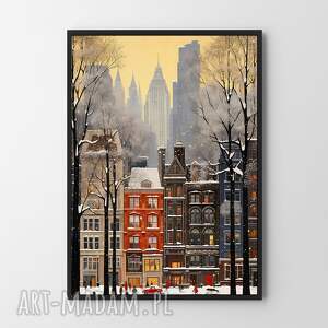 Plakat Zima w Nowym Jorku - format A4, plakaty, nyc