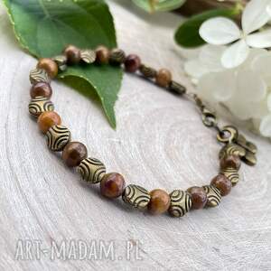 Bransoletka z karmelowym jaspisem w stylu vintage w208