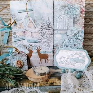 🎀 u26c4 nadchodzi zima🤍 album dziennik na zdjęcia i zimowe (jeleń, dom, śnieg bałwanek)