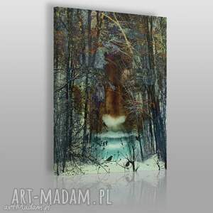 obraz na płótnie - las twarz - 50x70 cm (09201) - VAKU DSGN obrazy