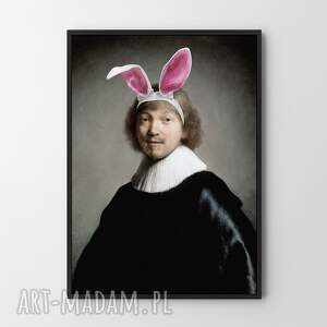 plakat króliczek rembrandta - format 30x40 cm obraz do salonu