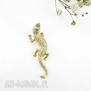 salamandra złota - zawieszka srebrna, wisiorek, pozłacany biżuteria prezent