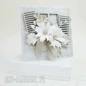 ręcznie robione scrapbooking kartki z kwiatami w pudełku